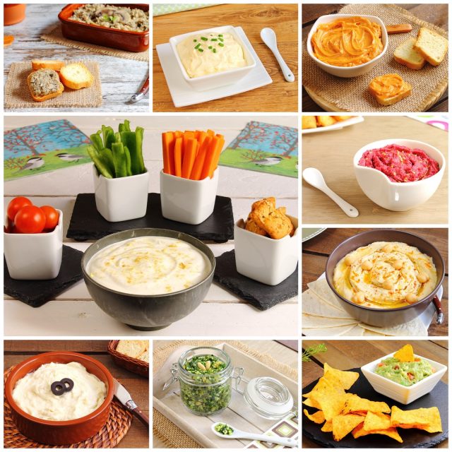 starters collage-of-sauces-dips-pates-and-spreads