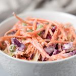 Freshly Made Red Cabbage and Carrot Coleslaw Salad