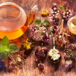 Herbal tea, herbs and flowers