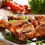 Roasted chicken legs with thyme