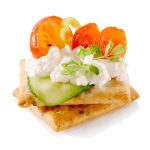 appetizer on crackers with cream cheese