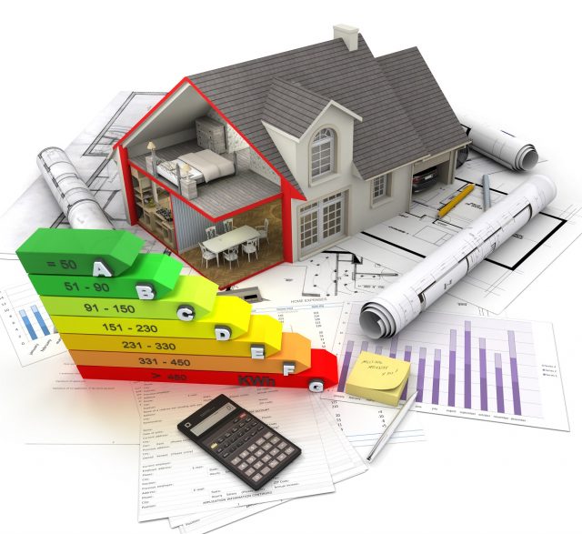 energy efficiency charts and blueprints