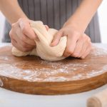 woman baking bread