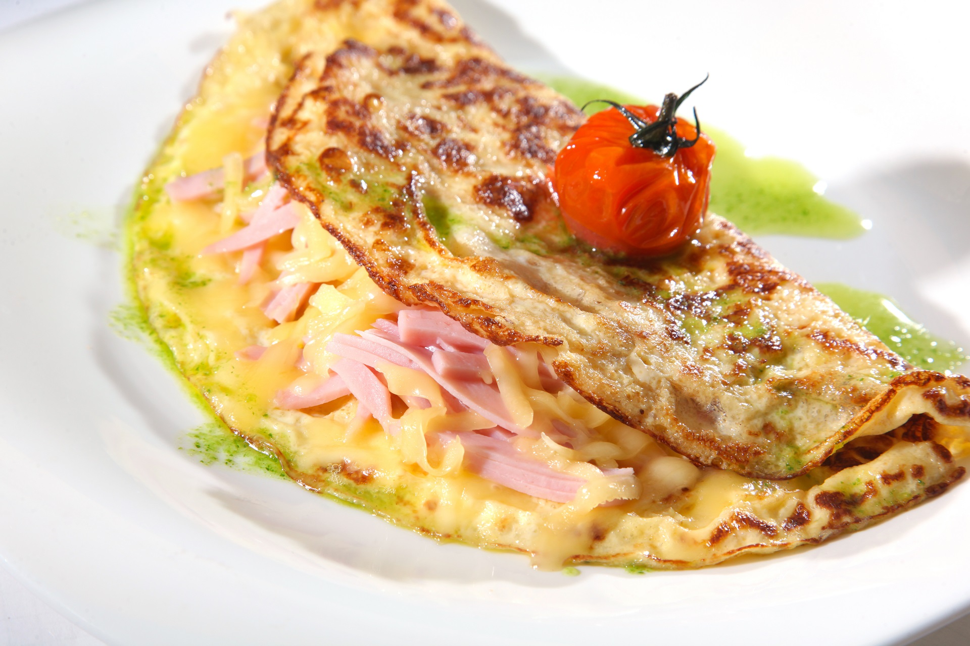Ham and cheese omelet recipe. 