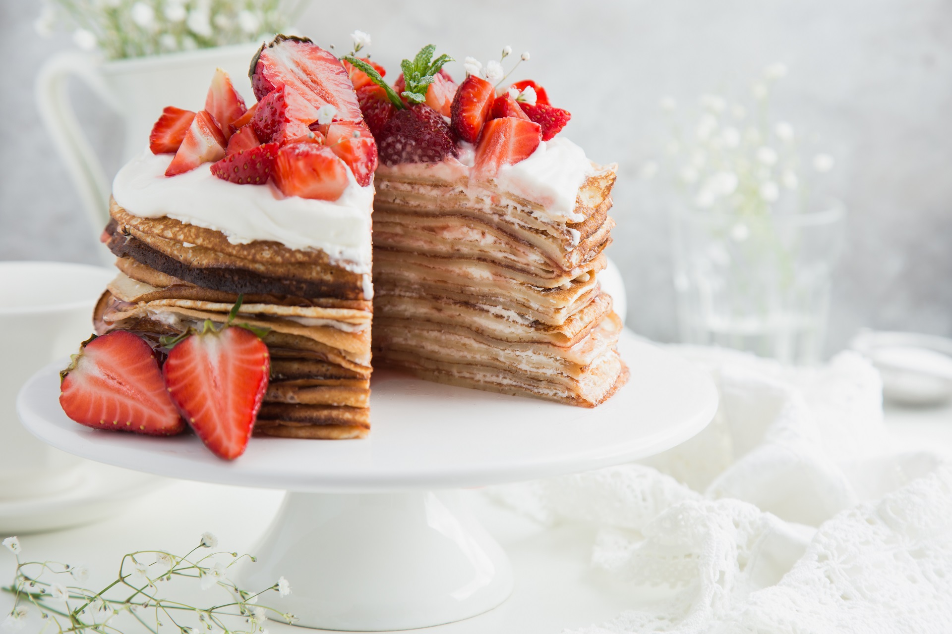 Crepe tortes instead of traditional birthday cakes. 