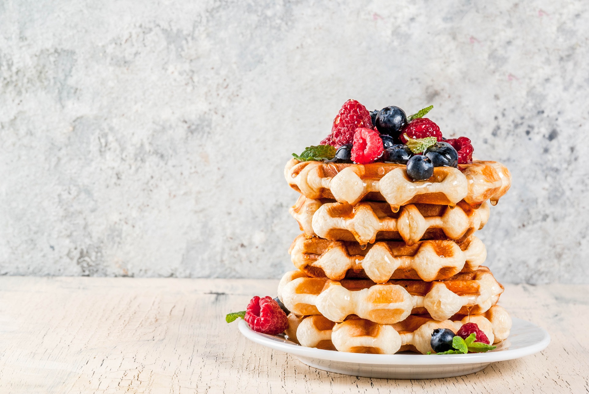 Waffle stack to replace the traditional birthday cake. 